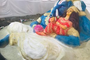 Sand sculpture of Lakshmi varahaswamy1