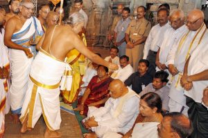 chief priest blessing the cm of ap