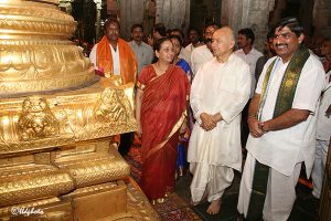 home minister inside sri vari temple