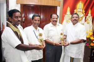 Sri Sudhakar Rao of TTD won state level badminton champion