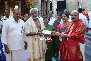 donation of rs 40 lakhs to annaprasadam wm