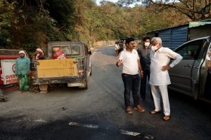 CHAIRMAN INSPECTING GHAT ROAD WORKS2