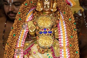 Goddess received Golden Patakalu and Kaustubha Haram