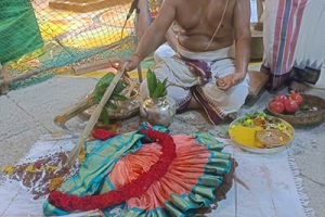 ANKURARPANAM HELD FOR ASHTAANDHANA MAHA SAMROKSHANAM AT DEVUNI KADAPA TEMPLE ANKURARPANAM HELD FOR ASHTAANDHANA MAHA SAMROKSHANAM AT DEVUNI KADAPA TEMPLE