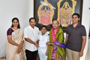 DONATION OF RS. 20 LAKSHS TO TTD DONATION OF RS. 20 LAKSHS TO TTD