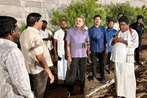 JEO INSPECTION OF TEMPLE WORKS AT SV TEMPLE AMARAVATHI JEO INSPECTION OF TEMPLE WORKS AT SV TEMPLE AMARAVATHI