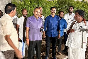 JEO INSPECTION OF TEMPLE WORKS AT SV TEMPLE AMARAVATHI1 JEO INSPECTION OF TEMPLE WORKS AT SV TEMPLE AMARAVATHI1