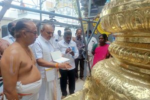 JEO TPT INSPECTS MAHASAMPROKSHANAM ARRANGEMENTS AT DEVUNI KADAPA JEO TPT INSPECTS MAHASAMPROKSHANAM ARRANGEMENTS AT DEVUNI KADAPA