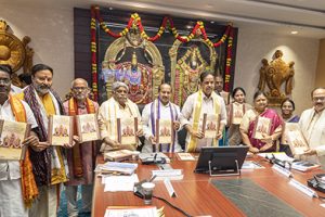 RELEASE OF SRIVARI BRAHMOTSAVAAM BOOKLETS BY CHAIRMAN TTD RELEASE OF SRIVARI BRAHMOTSAVAAM BOOKLETS BY CHAIRMAN TTD