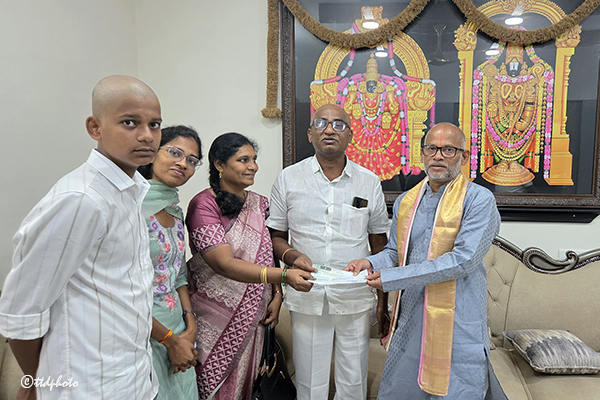 DONATION OF RS. 20 LAKSH TO TTD