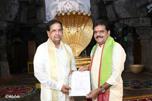 DONATION OF TEN LAKHS TO TTD BIRRD TRUST