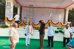 JEO (H&E) INSPECTS PINDI DEEPA MAHOTSAVAM ARRANGEMENTS1 JEO (H&E) INSPECTS PINDI DEEPA MAHOTSAVAM ARRANGEMENTS1